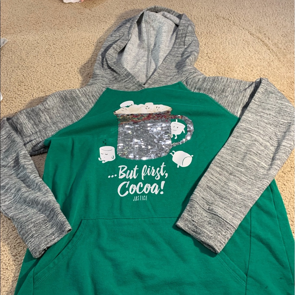 Justice active flip sequence hoodie size 16/18